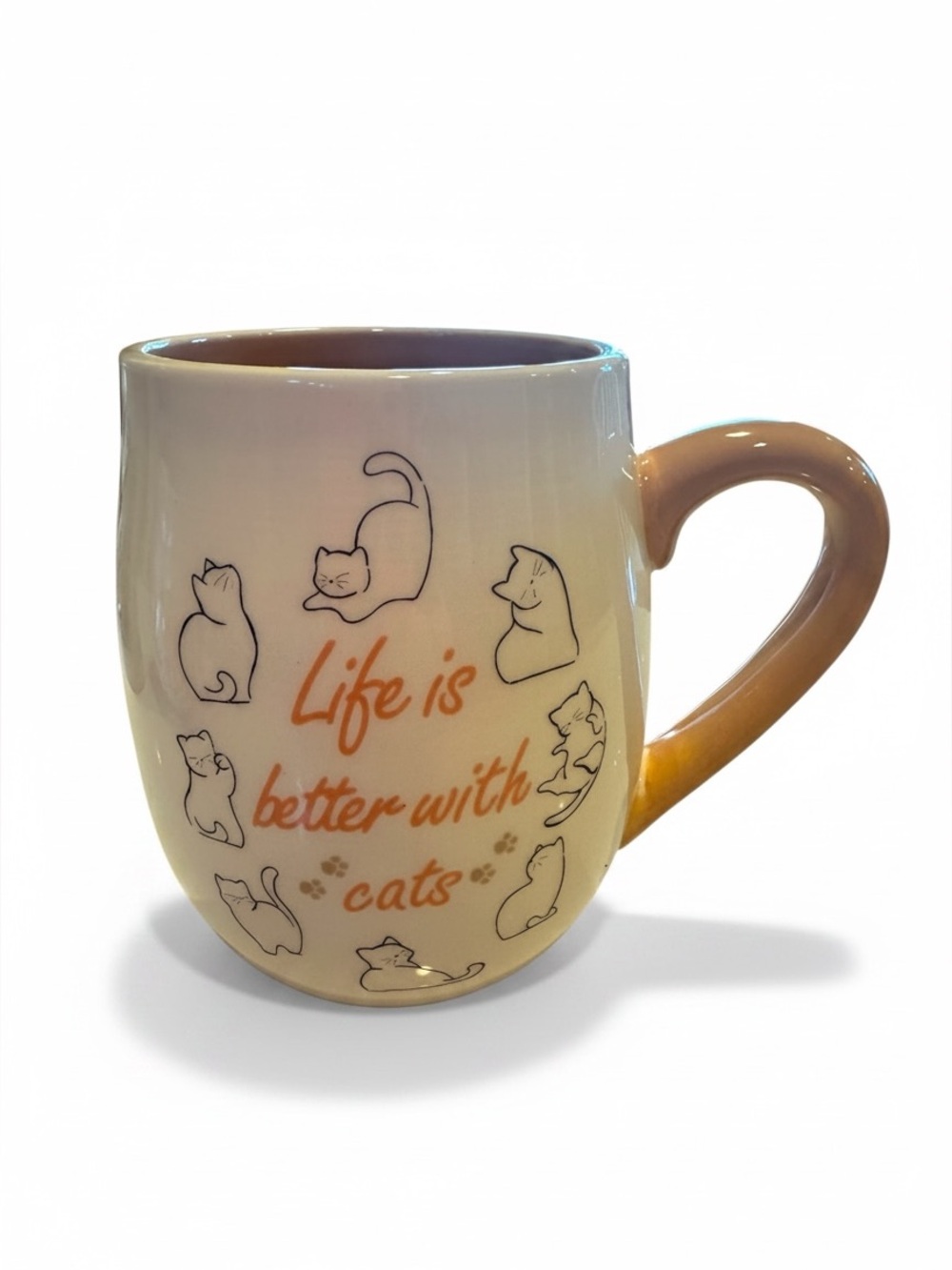 Life is better with cats large ceramic mug 16 oz